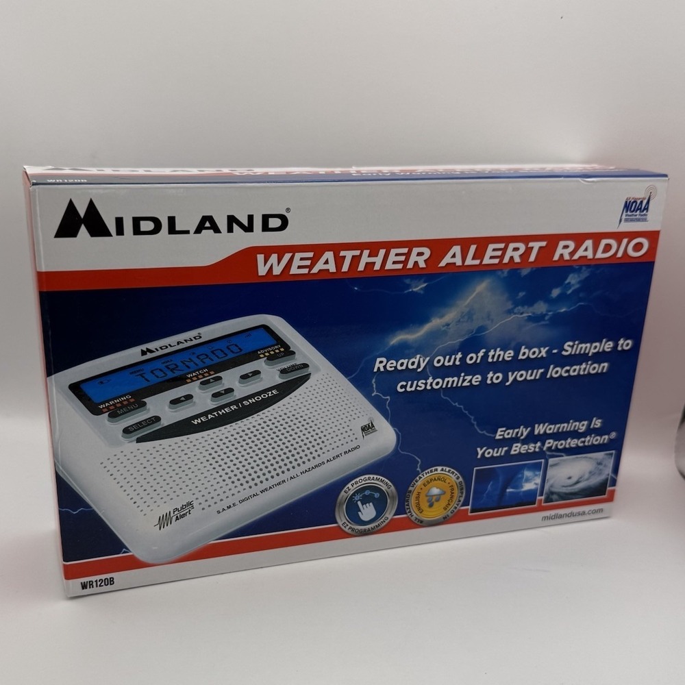Midland WR120B/WR120EZ NOAA Emergency Weather Alert Radio - NEW OPEN BOX